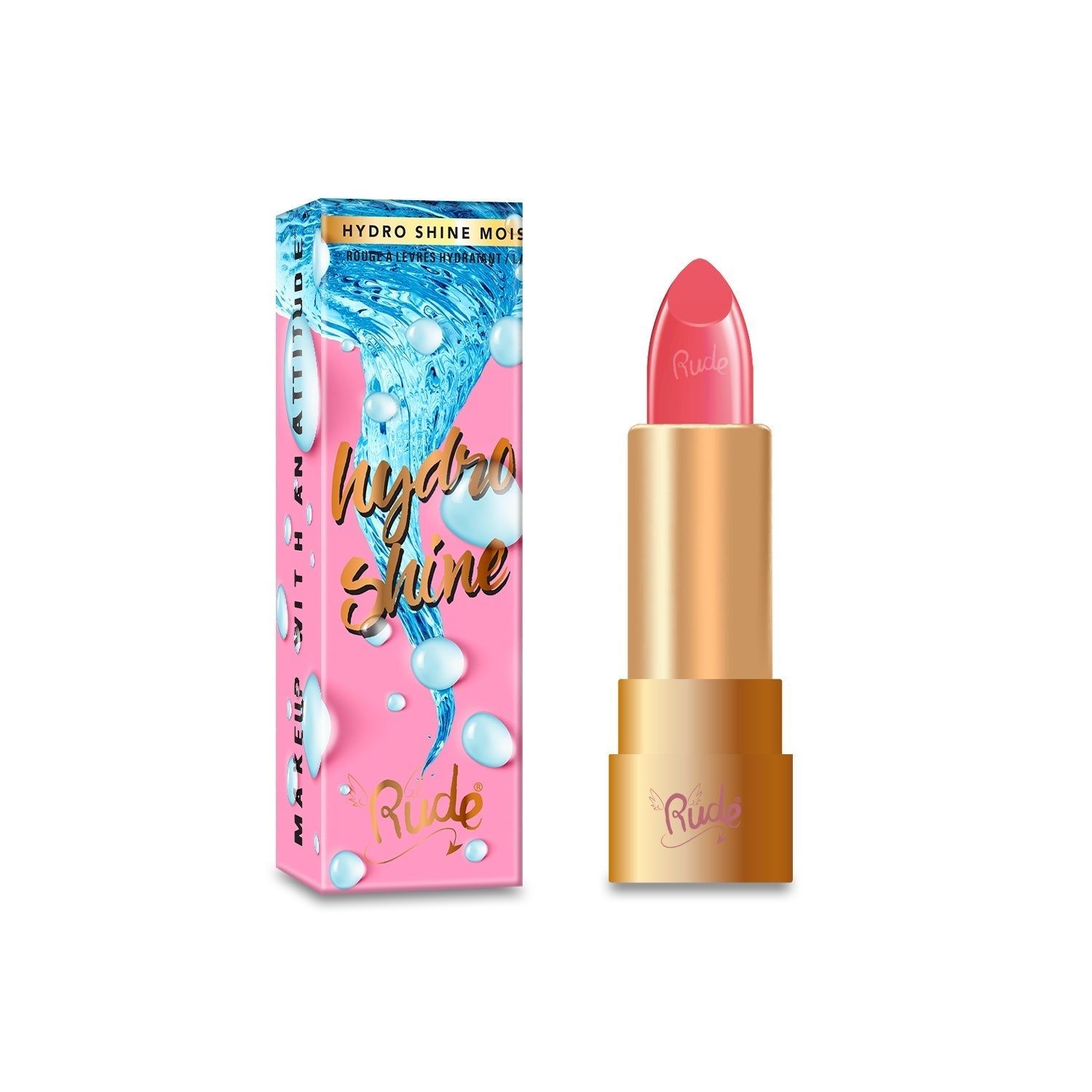 Hydro Shine Moisturizing Lipstick Display Set, 48pcs Wholesale Set by Rude Cosmetics | Fleurcouture