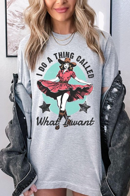I Do a Thing Called What I Want Graphic Tee ATHLETIC HEATHER S by Color Bear | Fleurcouture