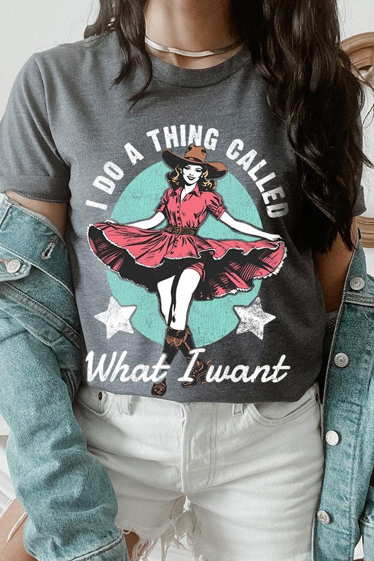 I Do a Thing Called What I Want Graphic Tee DARK GREY HEATHER S by Color Bear | Fleurcouture