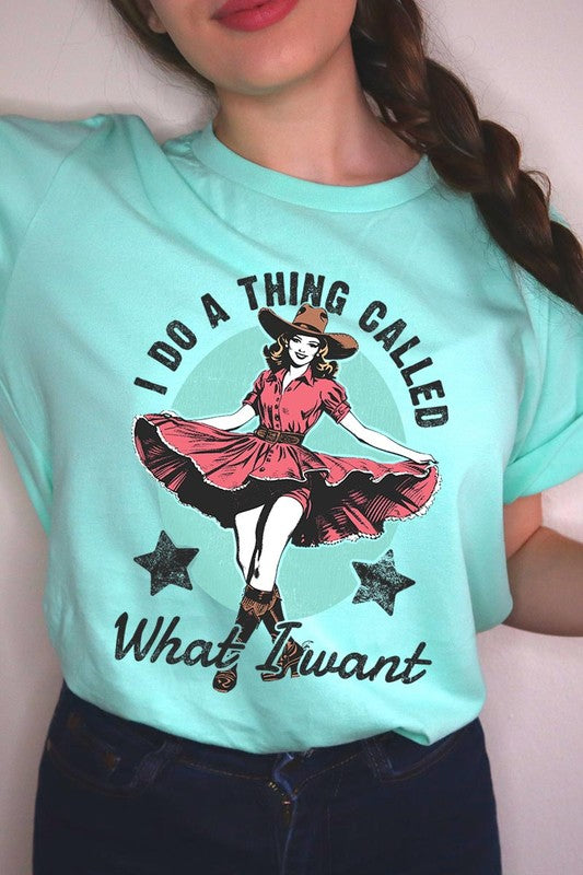 I Do a Thing Called What I Want Graphic Tee MINT S by Color Bear | Fleurcouture
