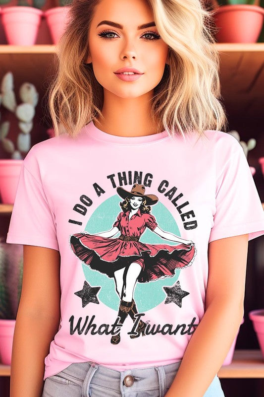 I Do a Thing Called What I Want Graphic Tee PINK S by Color Bear | Fleurcouture