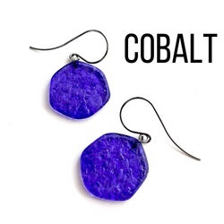 Ice Chip Drop Earrings - Single Style Cobalt Gun Metal Drop Earrings by Leetie Lovendale | Fleurcouture