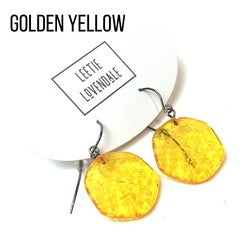 Ice Chip Drop Earrings - Single Style Golden Yellow Gun Metal Drop Earrings by Leetie Lovendale | Fleurcouture