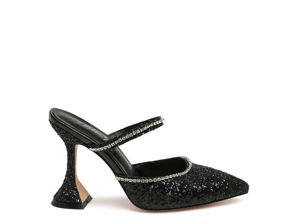 IRIS Glitter Spool Heel Sandal by Rag Company | Fleurcouture