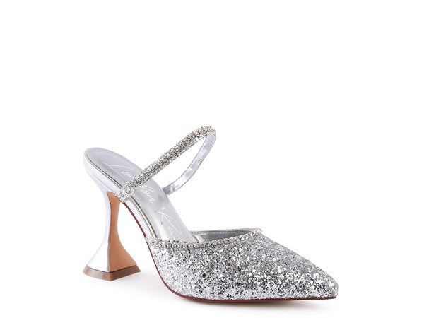 IRIS Glitter Spool Heel Sandal by Rag Company | Fleurcouture