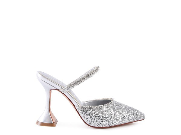 IRIS Glitter Spool Heel Sandal by Rag Company | Fleurcouture