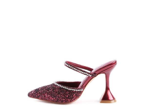 IRIS Glitter Spool Heel Sandal by Rag Company | Fleurcouture