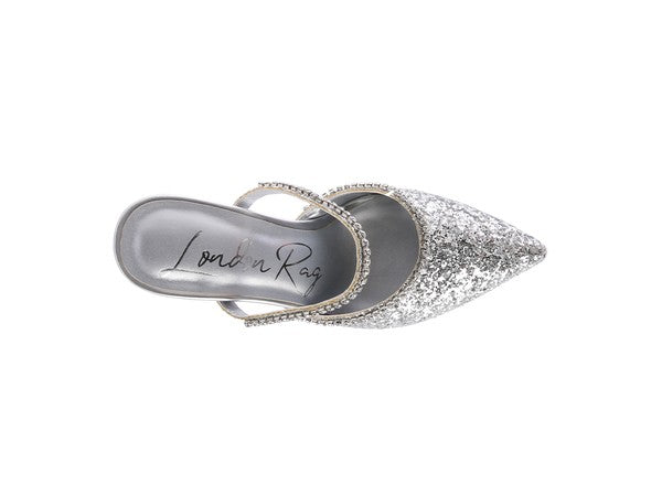IRIS Glitter Spool Heel Sandal by Rag Company | Fleurcouture