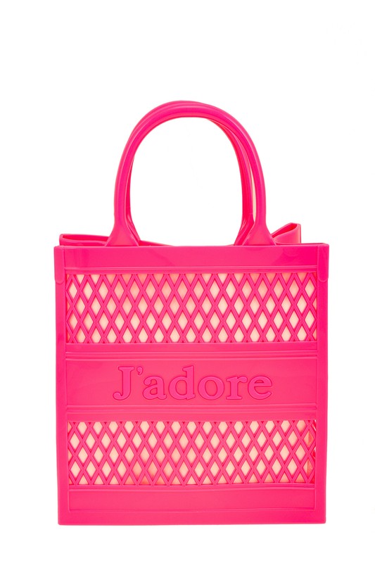 JADORE Mesh Style Top Handle Jelly Bag FUCHSIA OS by ICCO ACCESSORIES | Fleurcouture