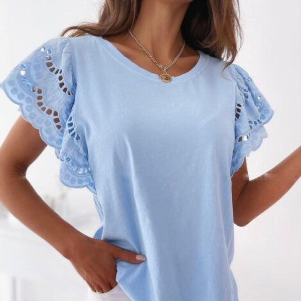 Jasmine Lace Top Blue S by ClaudiaG Apparel | Fleurcouture