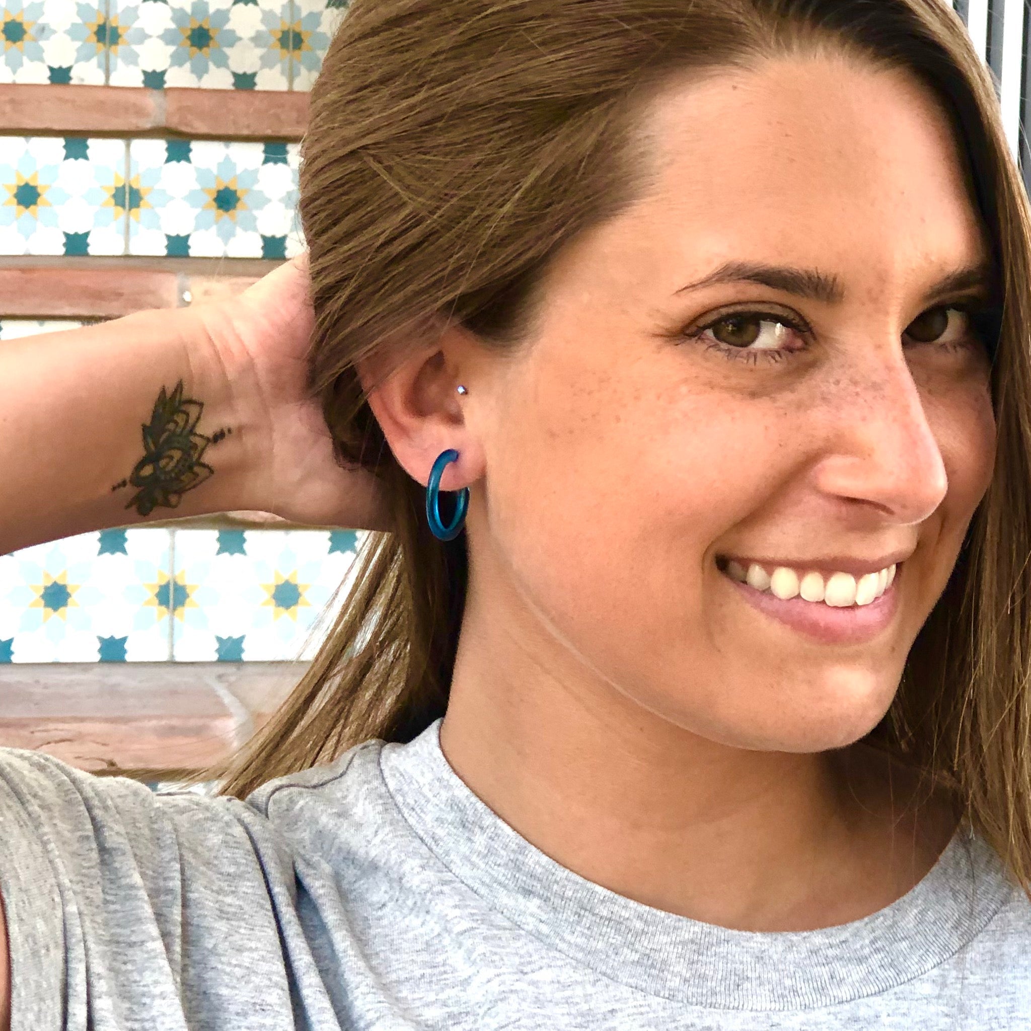 Jelly Tube Hoop Earrings - 1" Small Tube Hoops by Leetie Lovendale | Fleurcouture