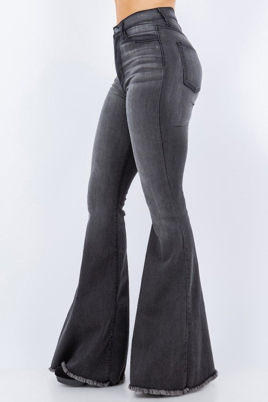 Jess Bell Bottom Jean- Inseam 32 grey by GJG Denim | Fleurcouture