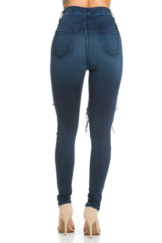 Jessie High Rise Skinny Jean Blue 11 by GJG Denim | Fleurcouture