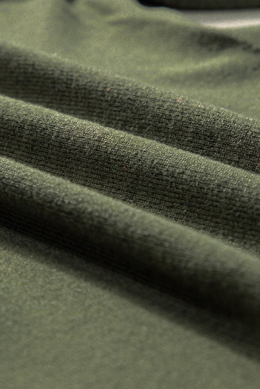 Jungle Green Contrast Ribbed Bishop Sleeve Top 95%Polyester+5%Elastane Tops by Fleurcouture | Fleurcouture