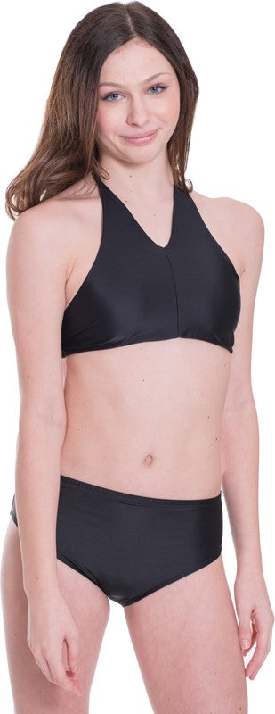 KIDS HIGH WAISTED HALTER BIKINI by Cheryl Creations | Fleurcouture