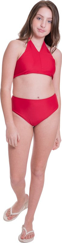 KIDS HIGH WAISTED HALTER BIKINI by Cheryl Creations | Fleurcouture