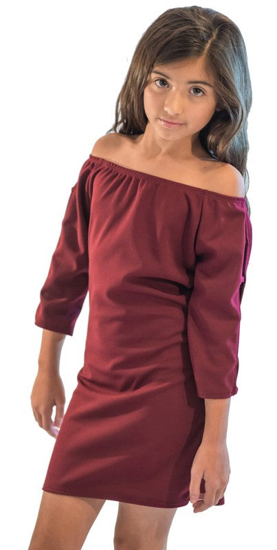 KIDS OFF THE SHOULDER LADDER DRESS by Cheryl Creations | Fleurcouture