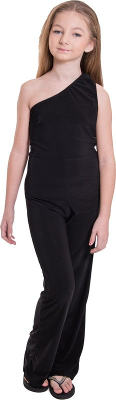 KIDS ONE SHOULDER JUMPSUIT Black by Cheryl Creations | Fleurcouture