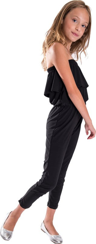 KIDS RUFFLE JUMPSUIT Black by Cheryl Creations | Fleurcouture