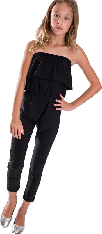 KIDS RUFFLE JUMPSUIT Black by Cheryl Creations | Fleurcouture