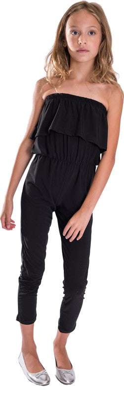 KIDS RUFFLE JUMPSUIT Black by Cheryl Creations | Fleurcouture
