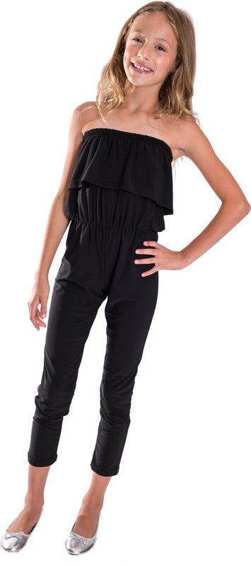 KIDS RUFFLE JUMPSUIT Black by Cheryl Creations | Fleurcouture