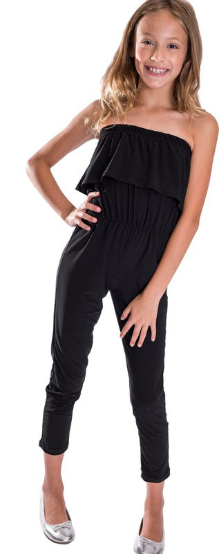 KIDS RUFFLE JUMPSUIT Black by Cheryl Creations | Fleurcouture