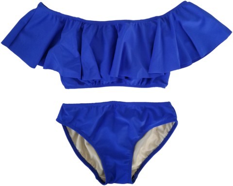 KIDS RUFFLE TWO PIECE BATHING SUIT Royal Blue S by Cheryl Creations | Fleurcouture