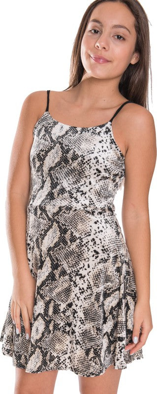 KIDS SNAKE SKATER DRESS Leopard by Cheryl Creations | Fleurcouture