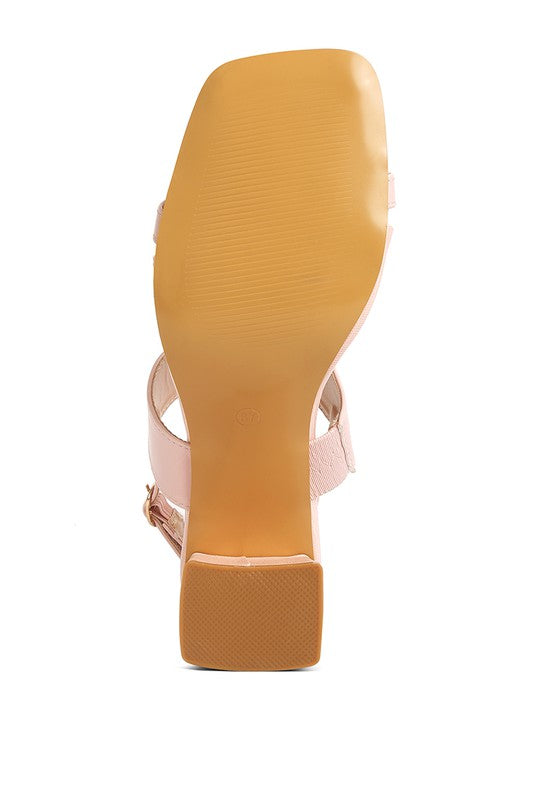 KIRK Elasticated Gussets Block Heel Sandals by Rag Company | Fleurcouture