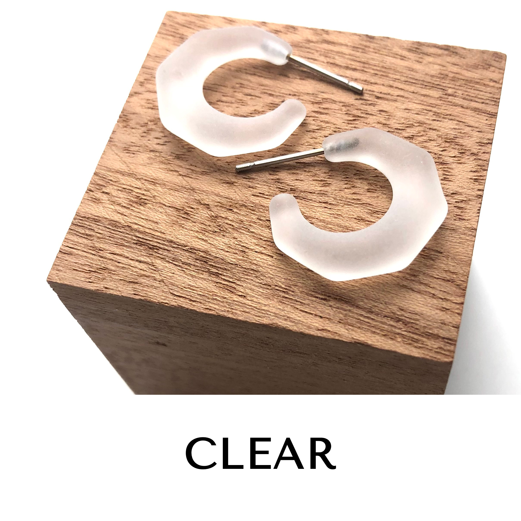 Kit Hoop Earrings Clear Kit Hoops by Leetie Lovendale | Fleurcouture