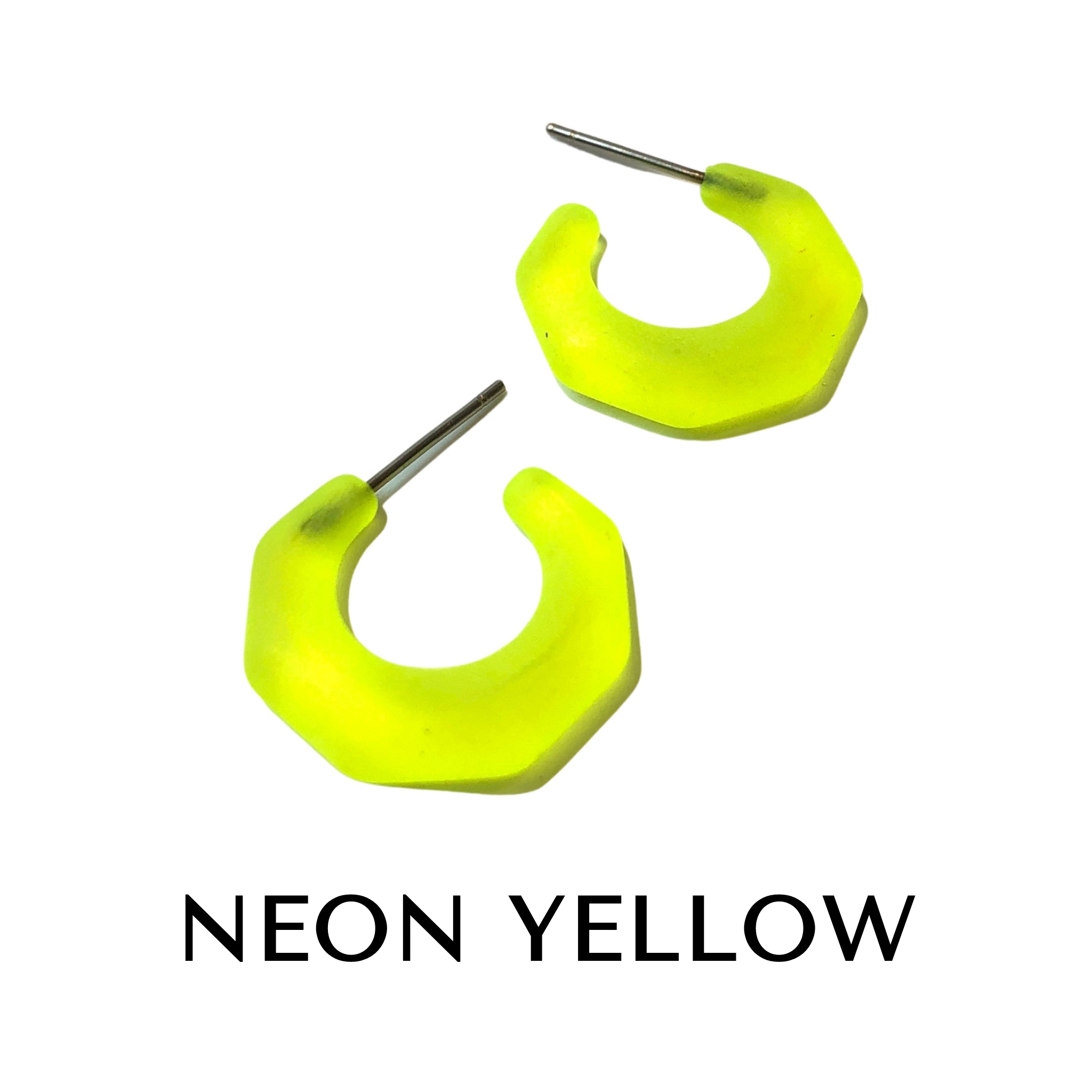 Kit Hoop Earrings Neon Yellow Kit Hoops by Leetie Lovendale | Fleurcouture