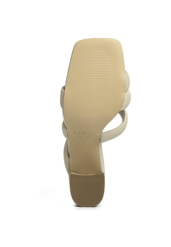 Kywe Textured Heel Chunky Strap Sandals by Rag Company | Fleurcouture