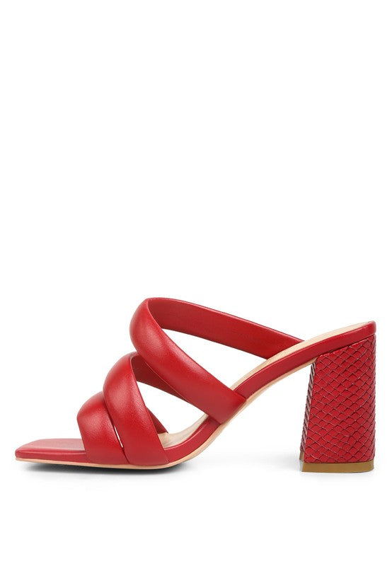 Kywe Textured Heel Chunky Strap Sandals by Rag Company | Fleurcouture