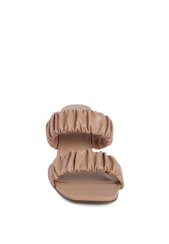 LADY LYNN GATHER AROUND SLIP-ON HEELED SANDAL by Rag Company | Fleurcouture