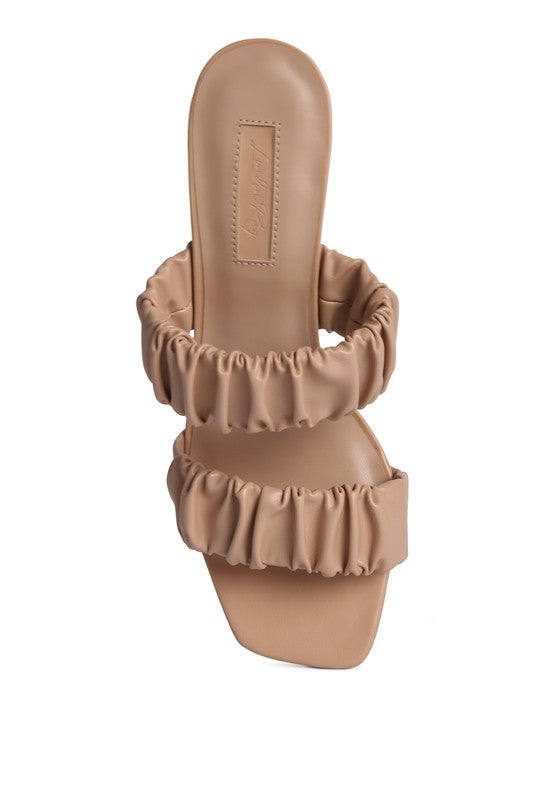 LADY LYNN GATHER AROUND SLIP-ON HEELED SANDAL by Rag Company | Fleurcouture