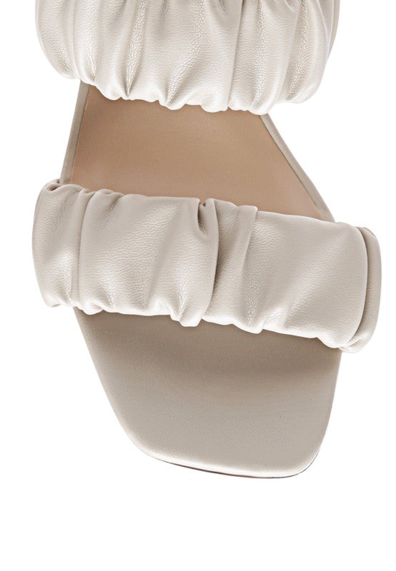 LADY LYNN GATHER AROUND SLIP-ON HEELED SANDAL by Rag Company | Fleurcouture