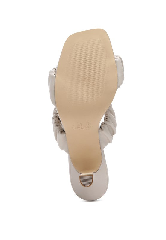 LADY LYNN GATHER AROUND SLIP-ON HEELED SANDAL by Rag Company | Fleurcouture
