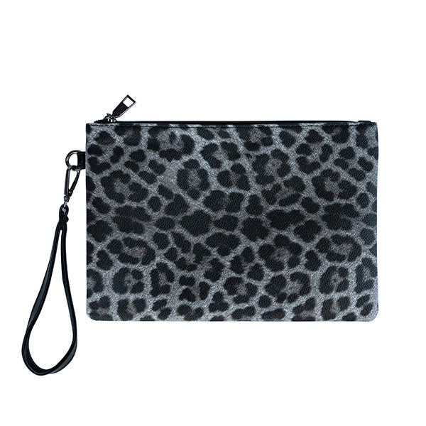LEOPARD CLUTCH BAG BDMT/GREY Os by Bella Chic | Fleurcouture