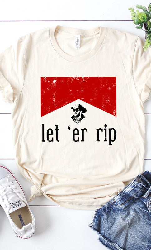 Let Er Rip Graphic Tee PLUS Cream XXL by Kissed Apparel | Fleurcouture