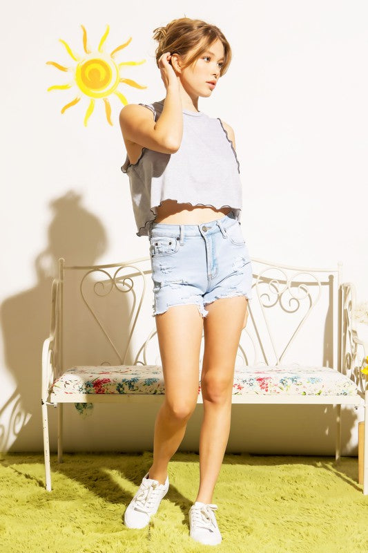 LETTUCE MERROW EDGE TANK CROP TOP by Sweet Generis | Fleurcouture