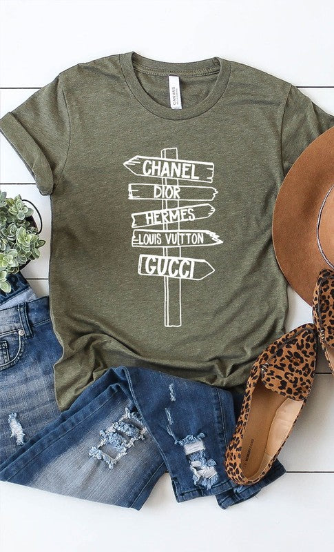 Luxury Avenue Graphic Tee PLUS Heather Olive XXL by Kissed Apparel | Fleurcouture