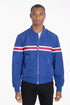 Luxury WOVEN TAPED BOMBER JACKET ROYAL S by WEIV | Fleurcouture