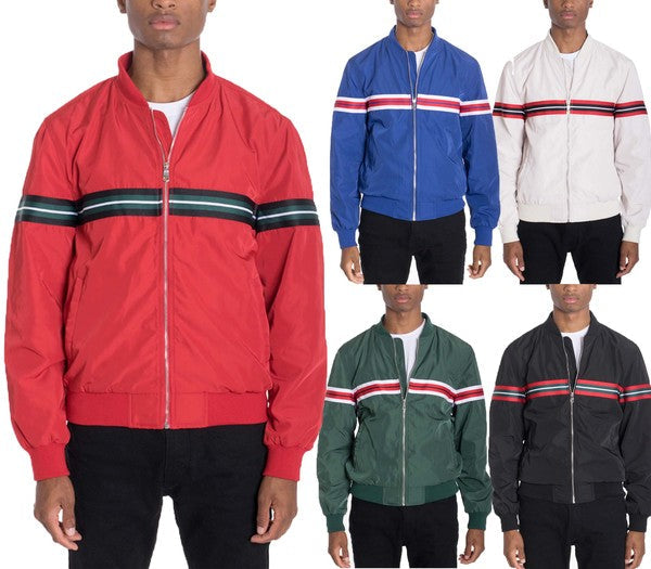 Luxury WOVEN TAPED BOMBER JACKET by WEIV | Fleurcouture