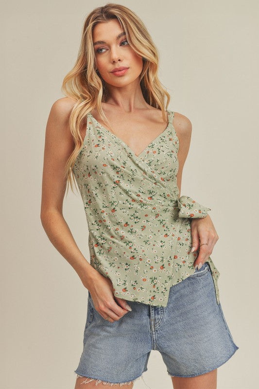 Malorie Top GREEN FLORAL S by Aemi + Co | Fleurcouture