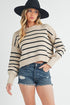 Marcella Sweater OAT/BLACK S by Aemi + Co | Fleurcouture