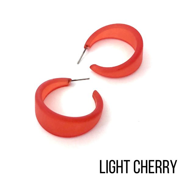 Marilyn Frosted Hoop Earrings - Large Light Cherry Marilyn Hoops by Leetie Lovendale | Fleurcouture