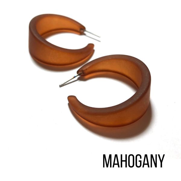 Marilyn Frosted Hoop Earrings - Large Mahogany Marilyn Hoops by Leetie Lovendale | Fleurcouture