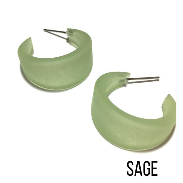 Marilyn Frosted Hoop Earrings - Large Marilyn Hoops by Leetie Lovendale | Fleurcouture