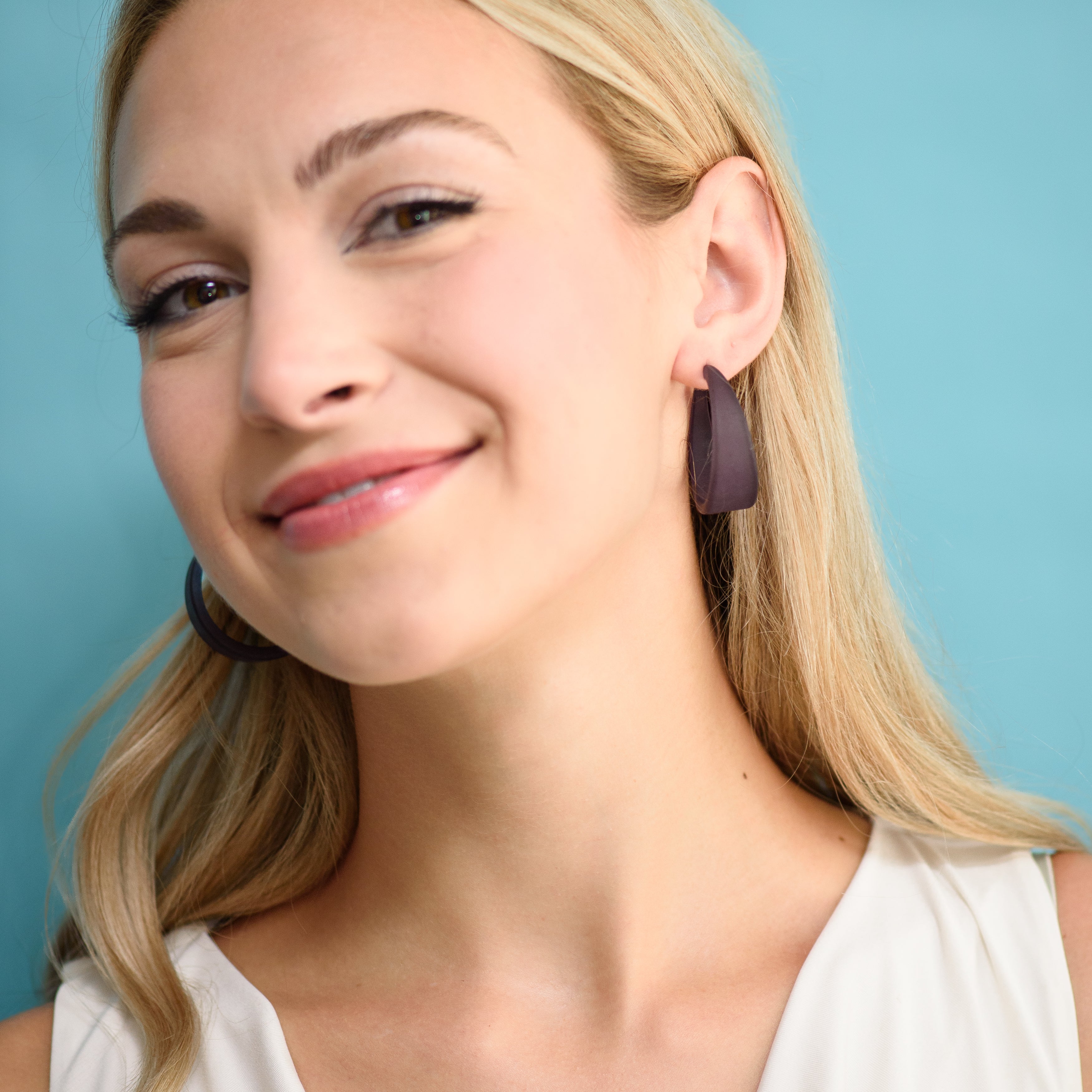 Marilyn Frosted Hoop Earrings - Large Marilyn Hoops by Leetie Lovendale | Fleurcouture